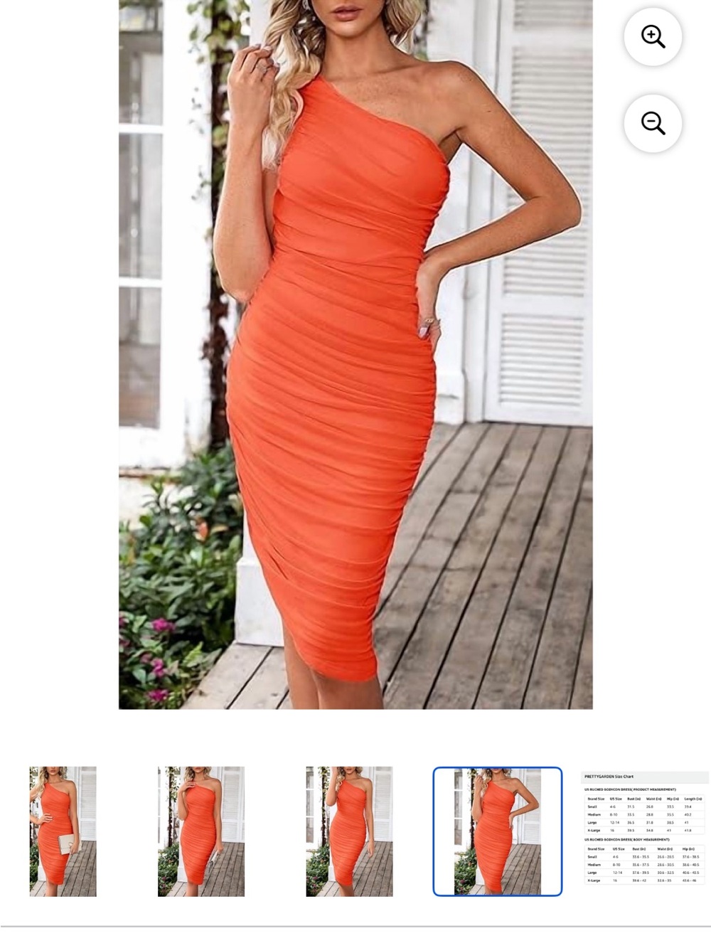 One shoulder Orange dress